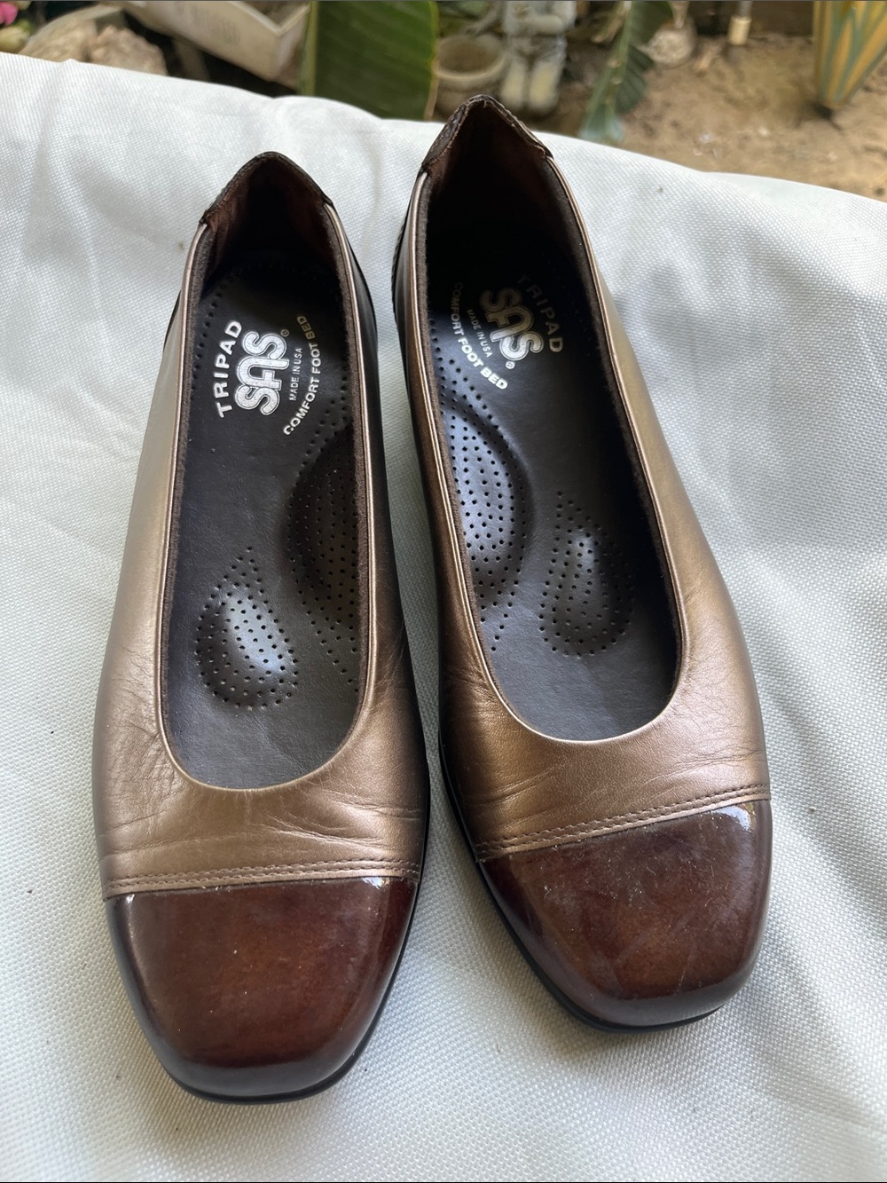 SAS Two-Tone Brown Women's Comfort Flats